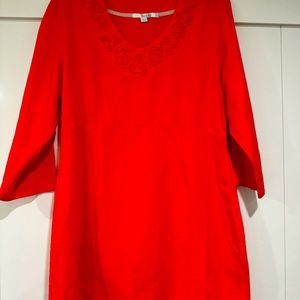 BODEN Linen Short Dress - CORAL - Size US 10